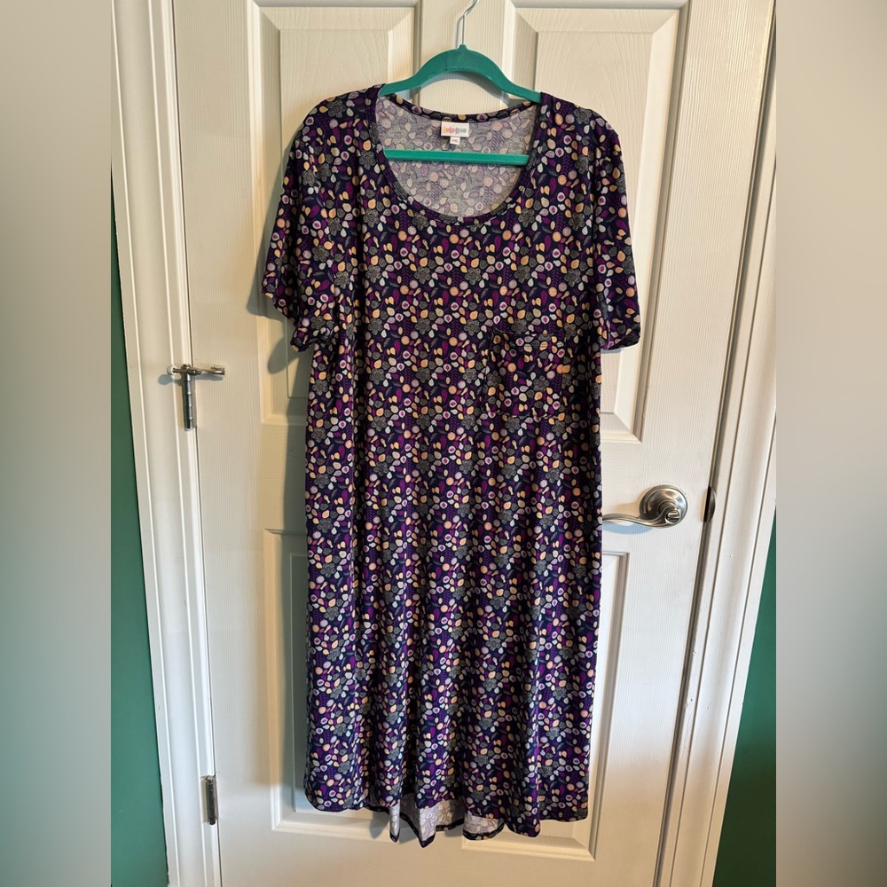 LuLaRoe Purple Floral Midi Dress